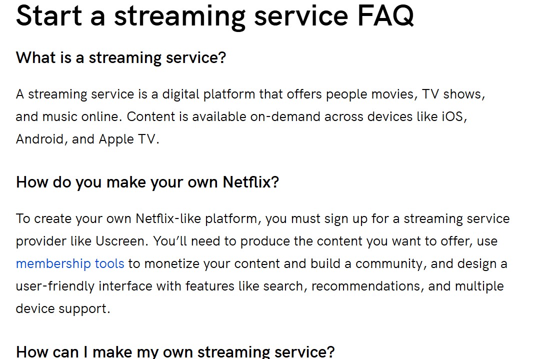 FAQsectionofuscreen Home Uscreen Faq Section from a Blog