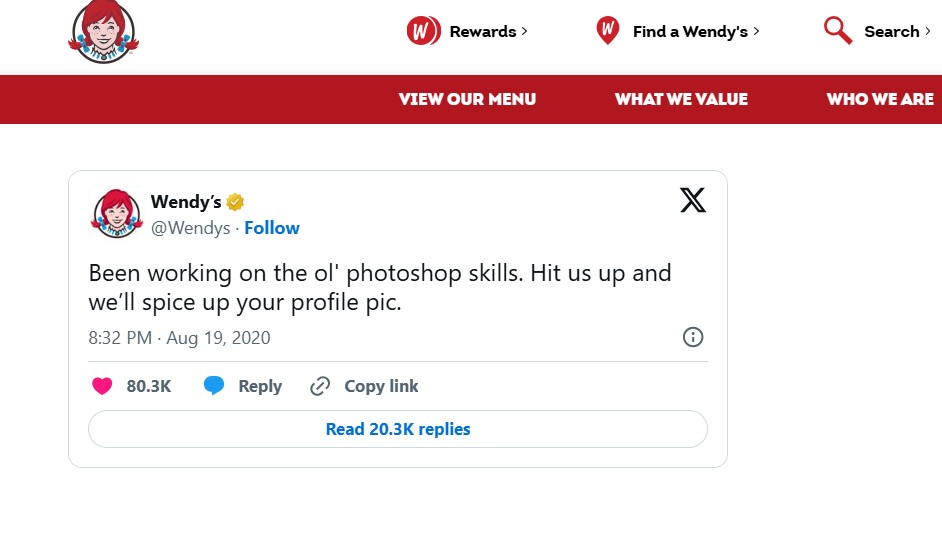 wendystwittermoments Home Twitter Moments from Wendys