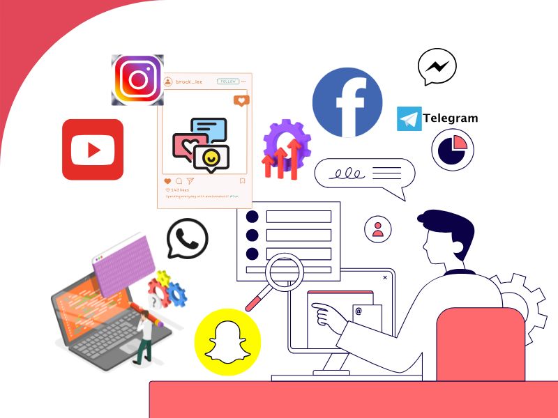 Illustration Showing Effective Social Media Marketing Strategies Across Platforms