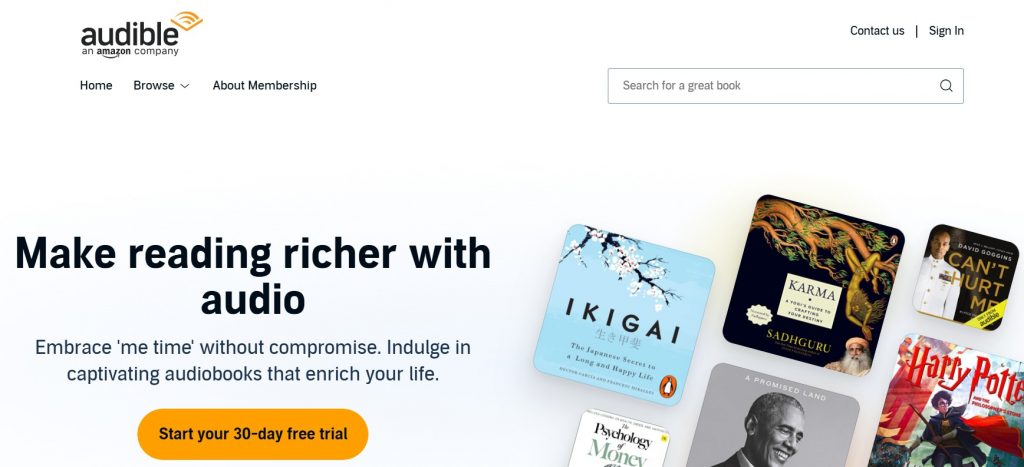 Amazon Audible Listen to Books Anytime Anywhere Home Amazon Audible App Showing Audiobook Player