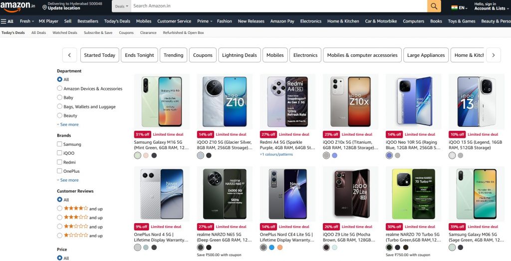 Amazon Deals of the Day Big Savings Every 24 Hours Home Amazon Daily Deals Page Showing Product Discounts