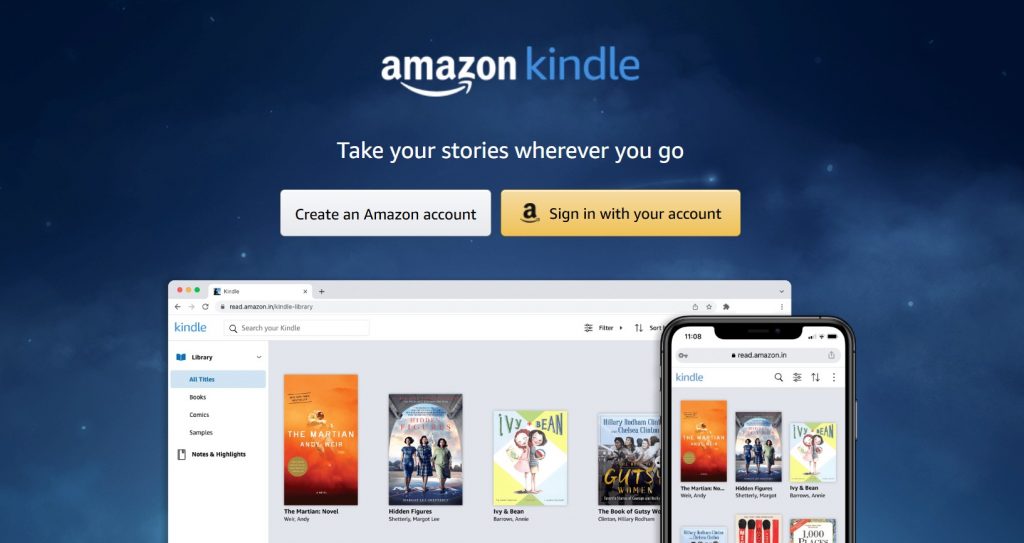 Amazon Kindle The Portable EReader for Book Lovers Home Amazon Kindle E book Reader Held in Hand