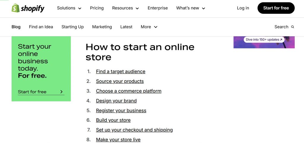 Shopifys Business Guides Ebook LongForm Content Example Home Shopify's e-book on business strategy as long-form content