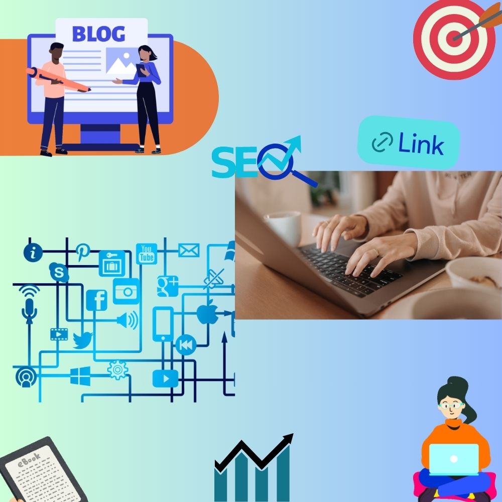 a Blogger Writing a Guest Post on a Laptop to Build Backlinks and Traffic