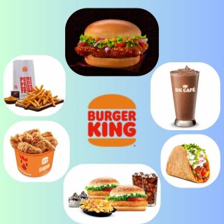 Burger King Logo with Marketing Icons and Campaign Visuals