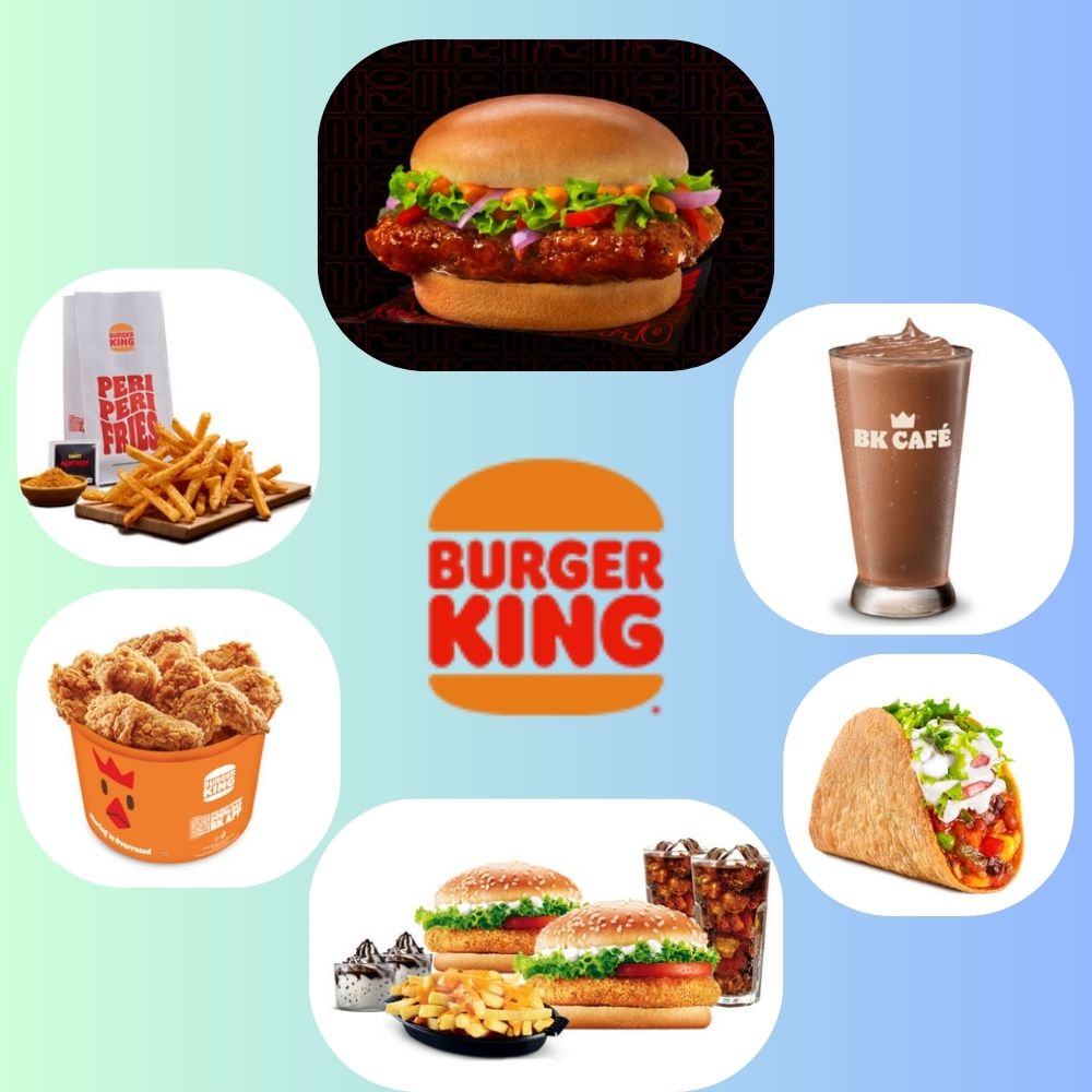 Burger King Logo with Marketing Icons and Campaign Visuals