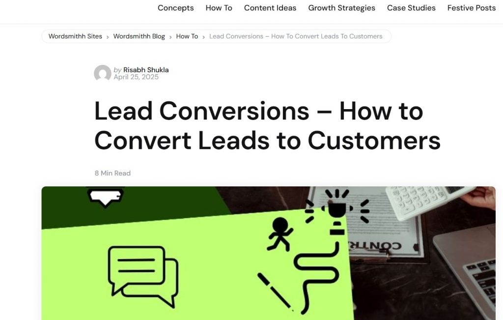 Long Form Content HowTo Guide Example Wordsmithh Blog Screenshot of a Detailed How to Blog Guide