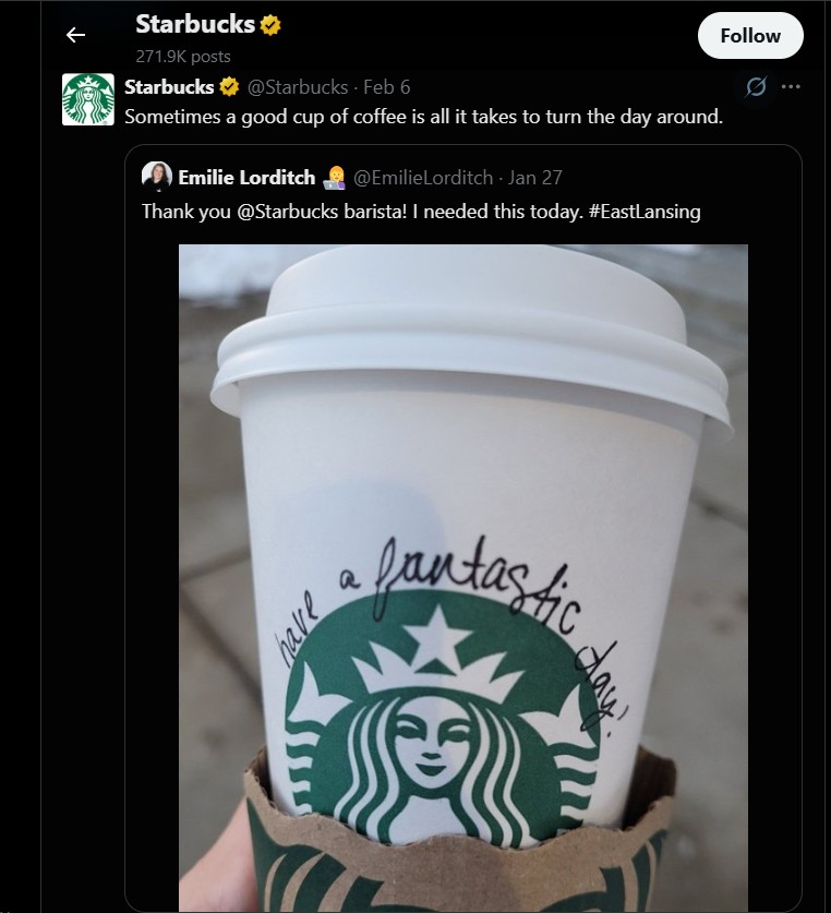 Starbucks Social Media Reposts Wordsmithh Blog Starbucks Reposting Customer Content on Social Media