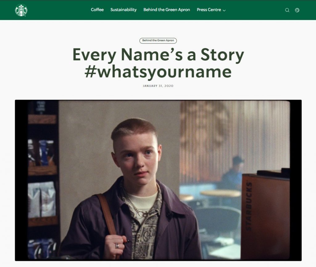 Starbucks WhatsYourName Campaign Wordsmithh Blog Starbucks Cup Showing a Customers Chosen Name