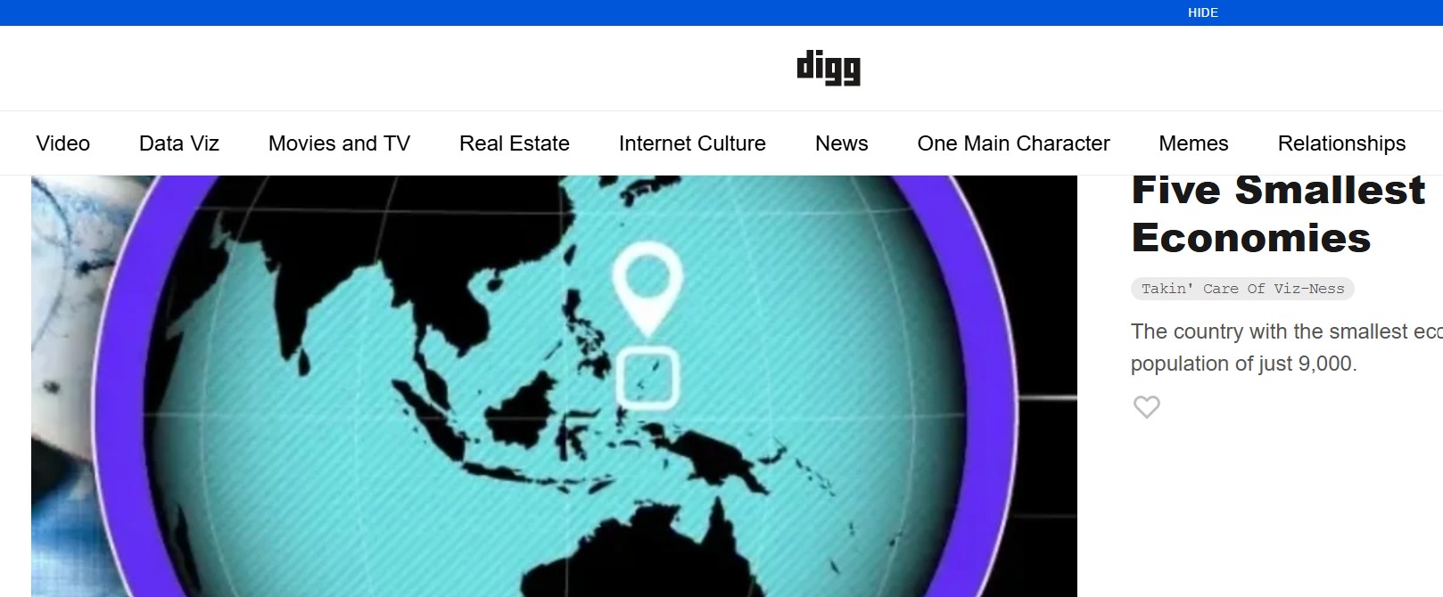 Home page of Digg