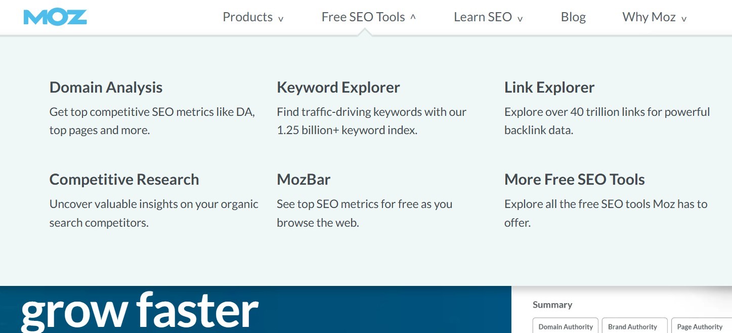 Home page of Moz Pro