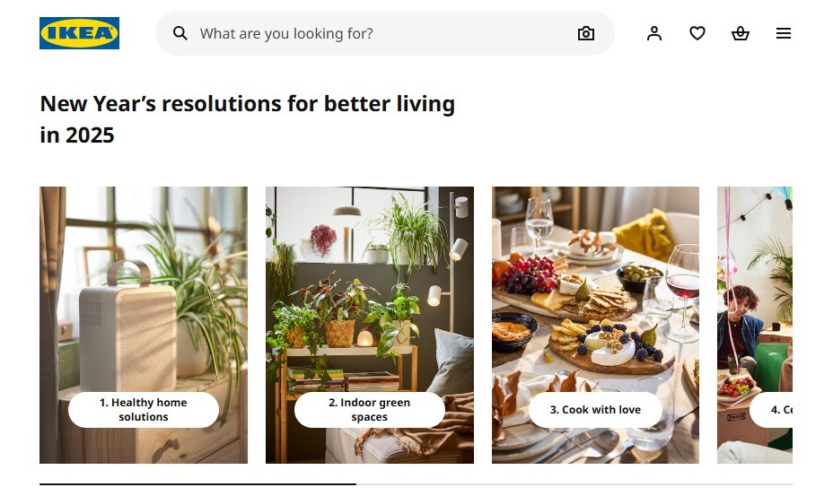 Home page of IKEA