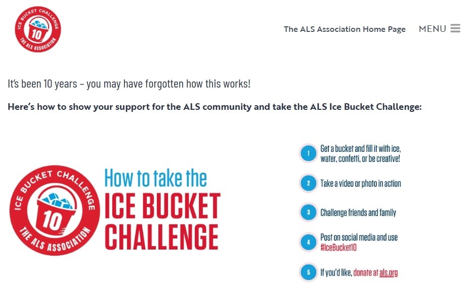 Ice bucket challenge of ALS 