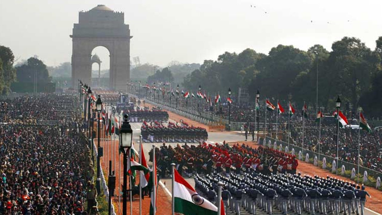 Republic day parade at Indian gate