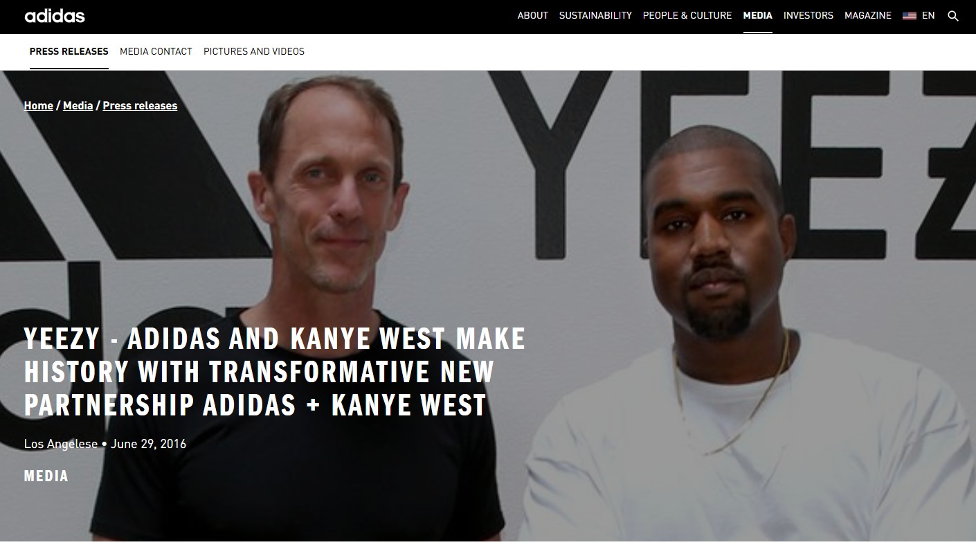 Adidas Yeezy collaboration with Kanye West in fashion and sneakers