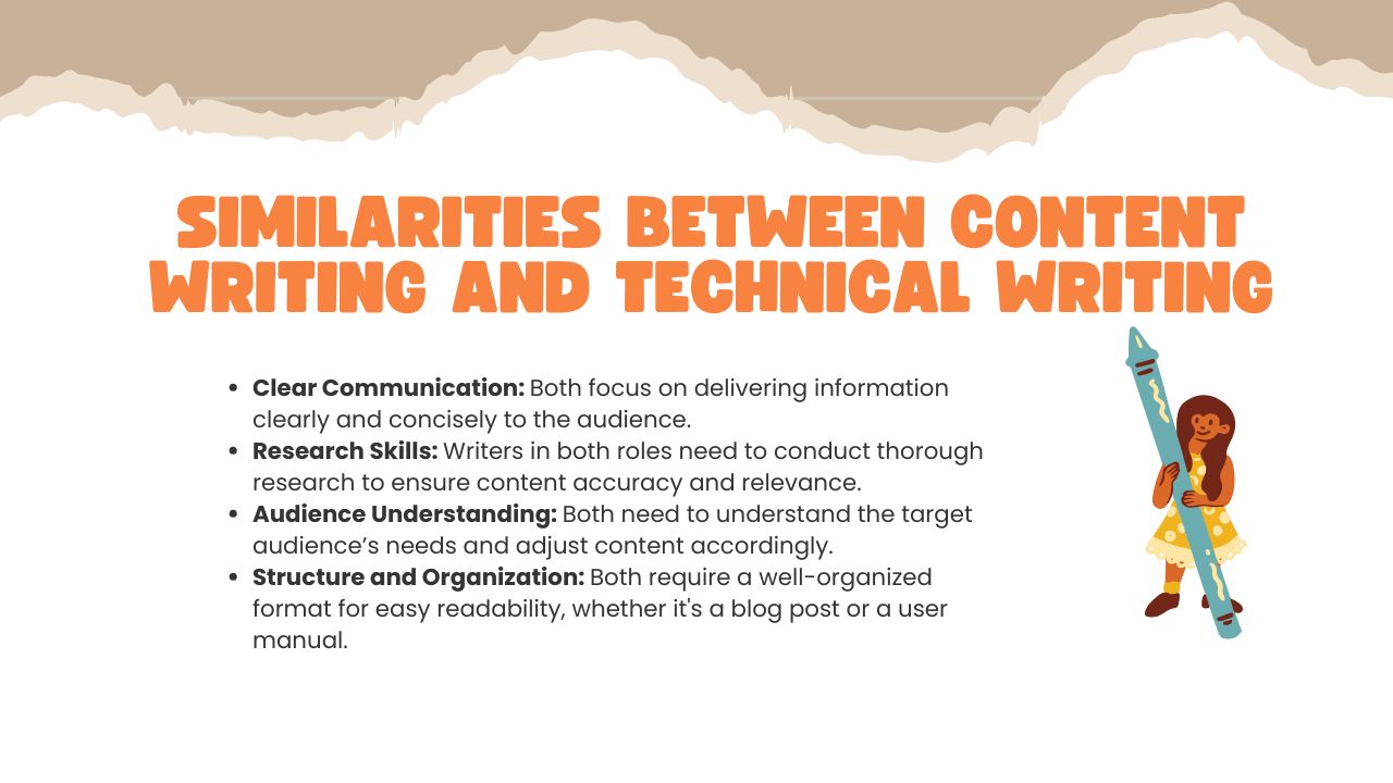Understanding the similarities between content writing and technical writing