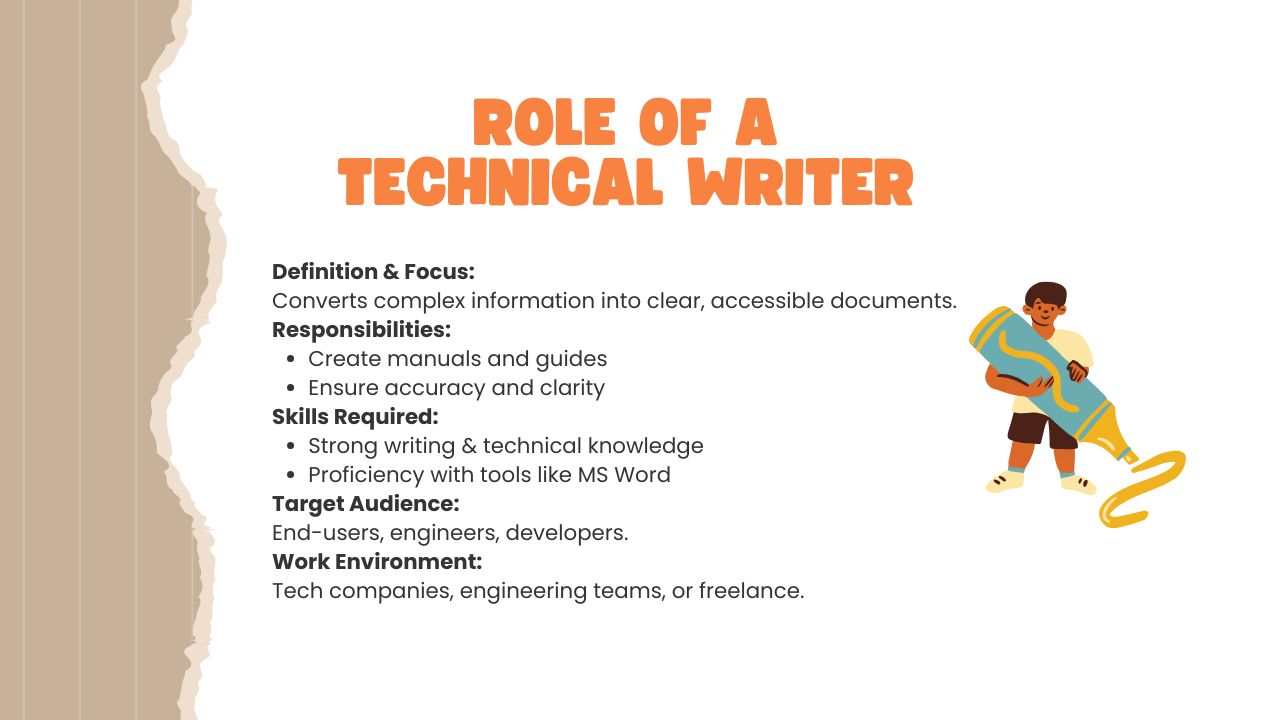 Key responsibilities and skills of a technical writer in creating clear documentation